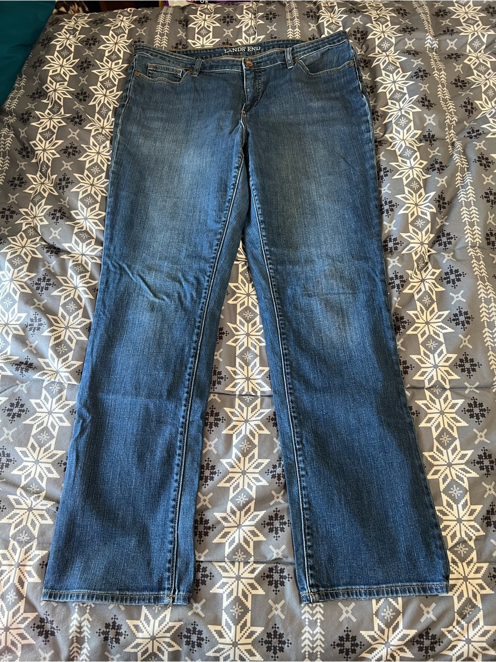 Lands' End Women's Medium Blue Bootcut Jeans